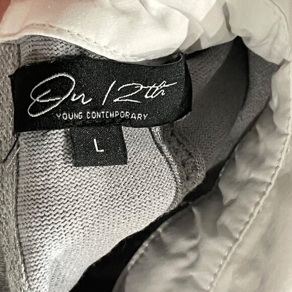 Victorias Secret Pink Maroon Long Sleeve Crop Top & On Twelfth Gray Sweater With - Picture 3 of 8